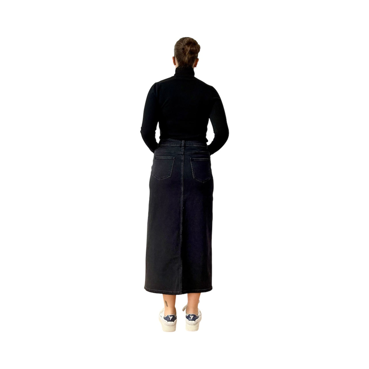 Falda denim nero